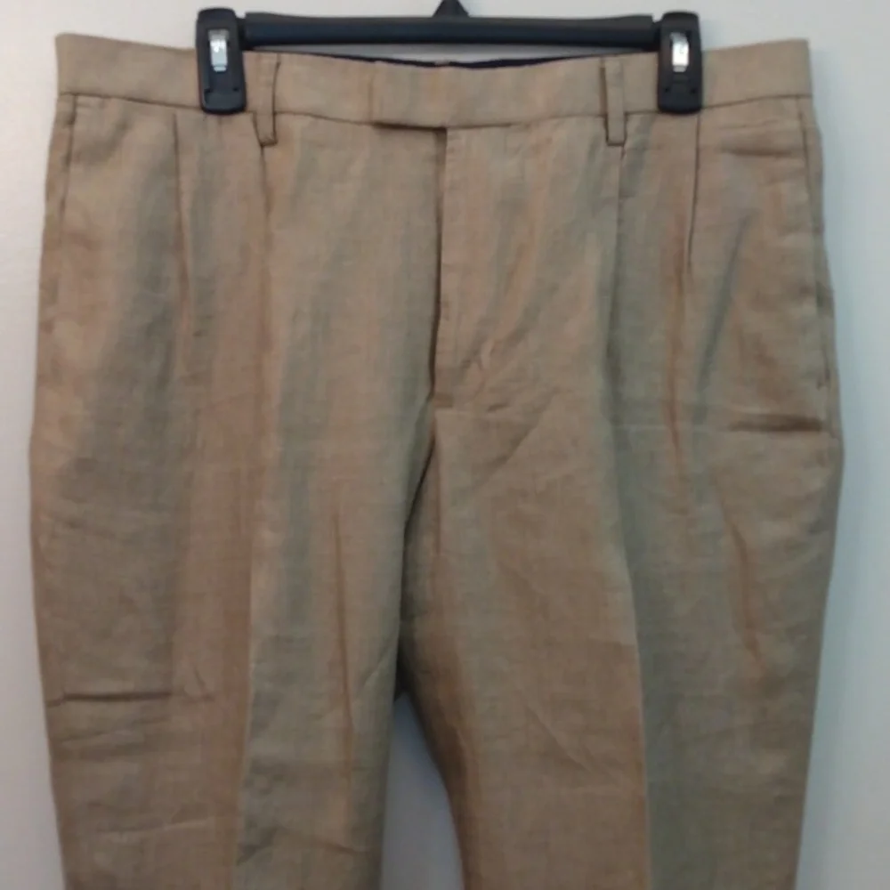 Banana Republic Tan Modern/Slim Fit Linen Summer Pants 34 - 30